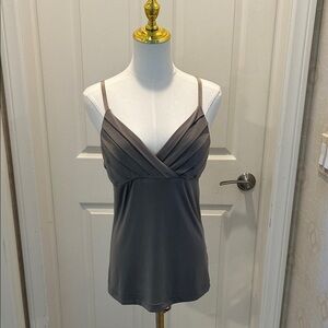 NWT Banana Republic Monogram Olive Green Spaghetti Strap Top Camisole Size M